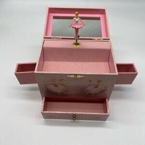 Enchantmints Ballerina music Jewelry Box, Treasure Storage Box with 4 Drawers